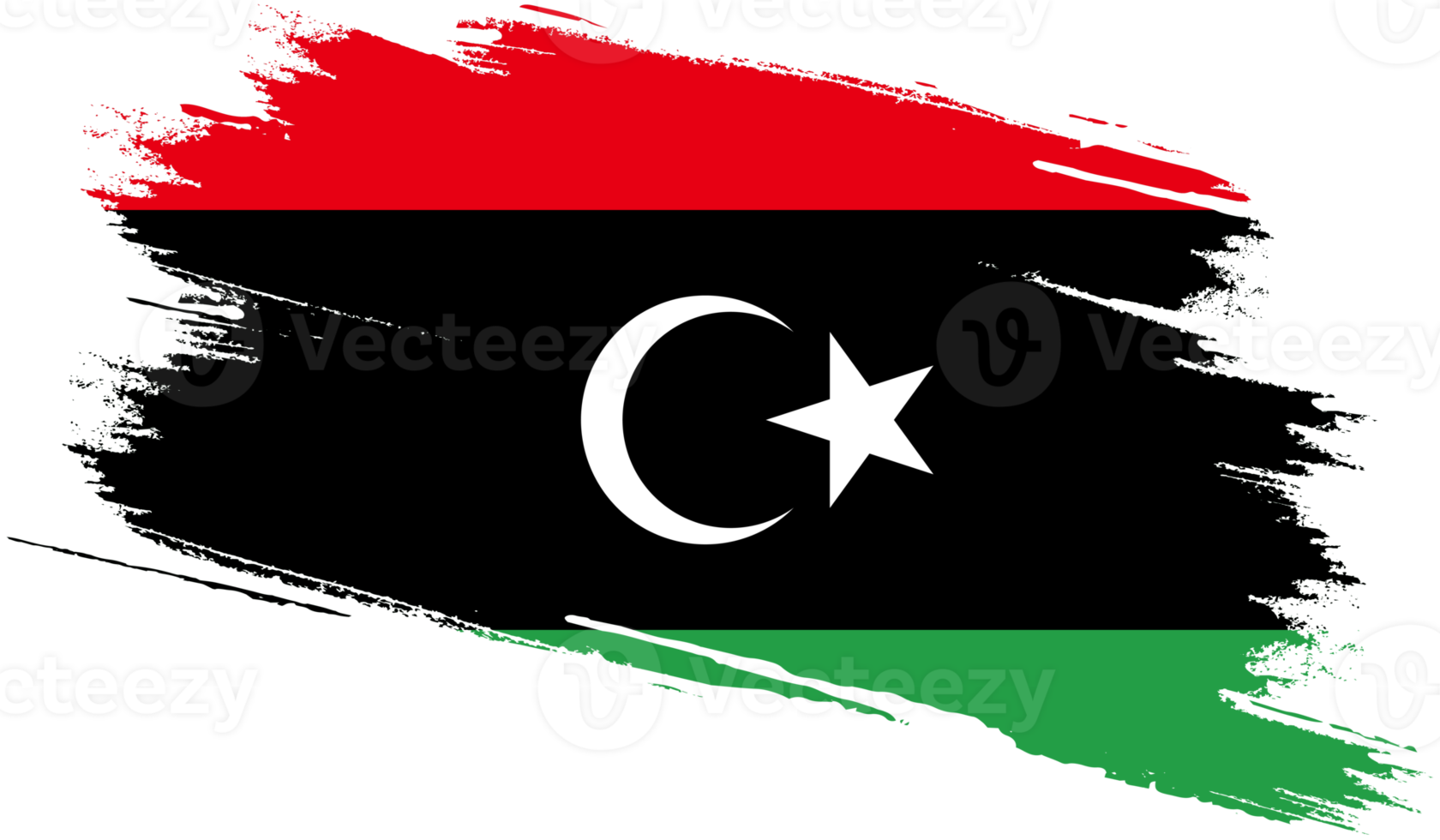 Libya flag with grunge texture png