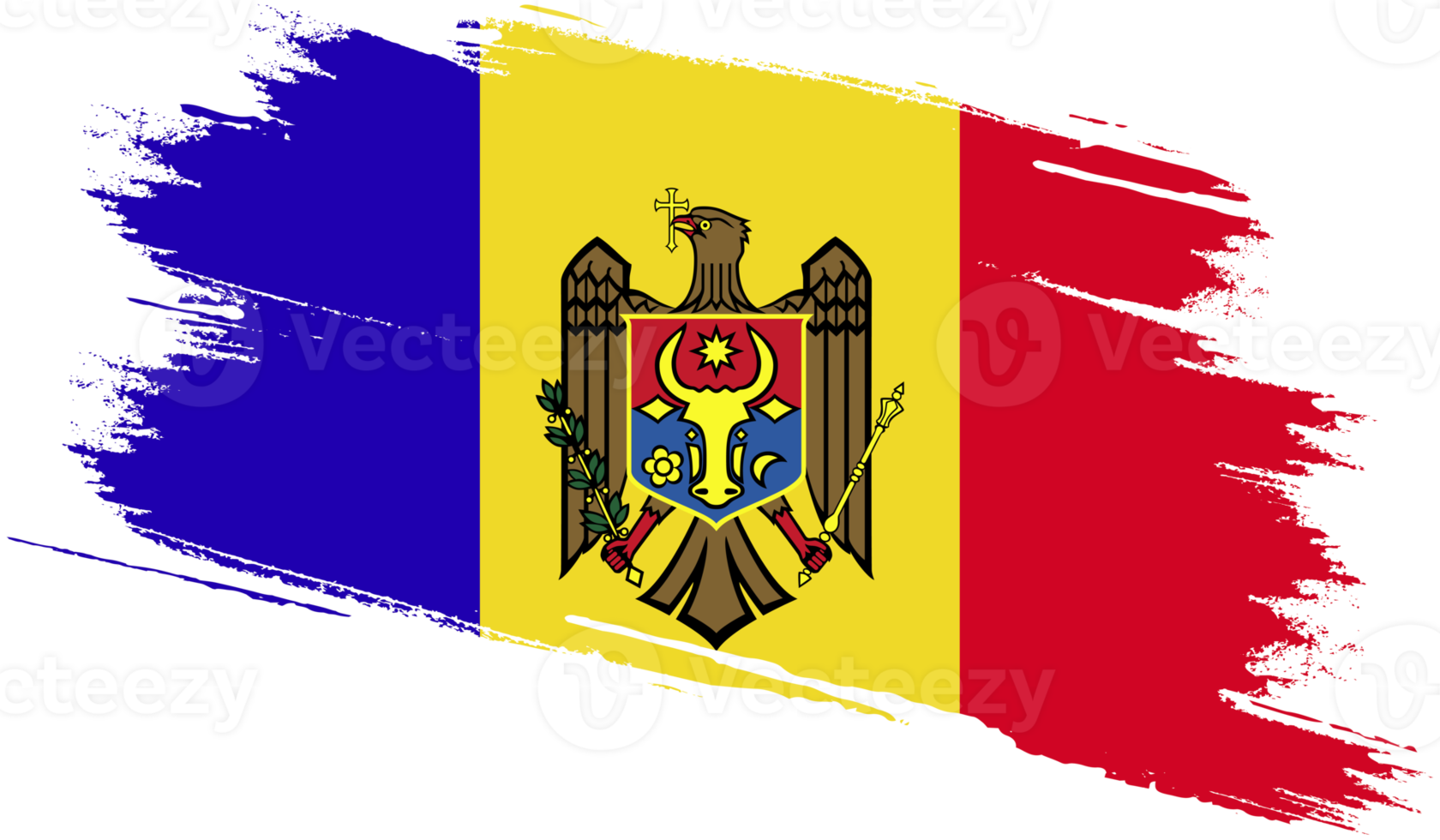 Moldova flag with grunge texture png