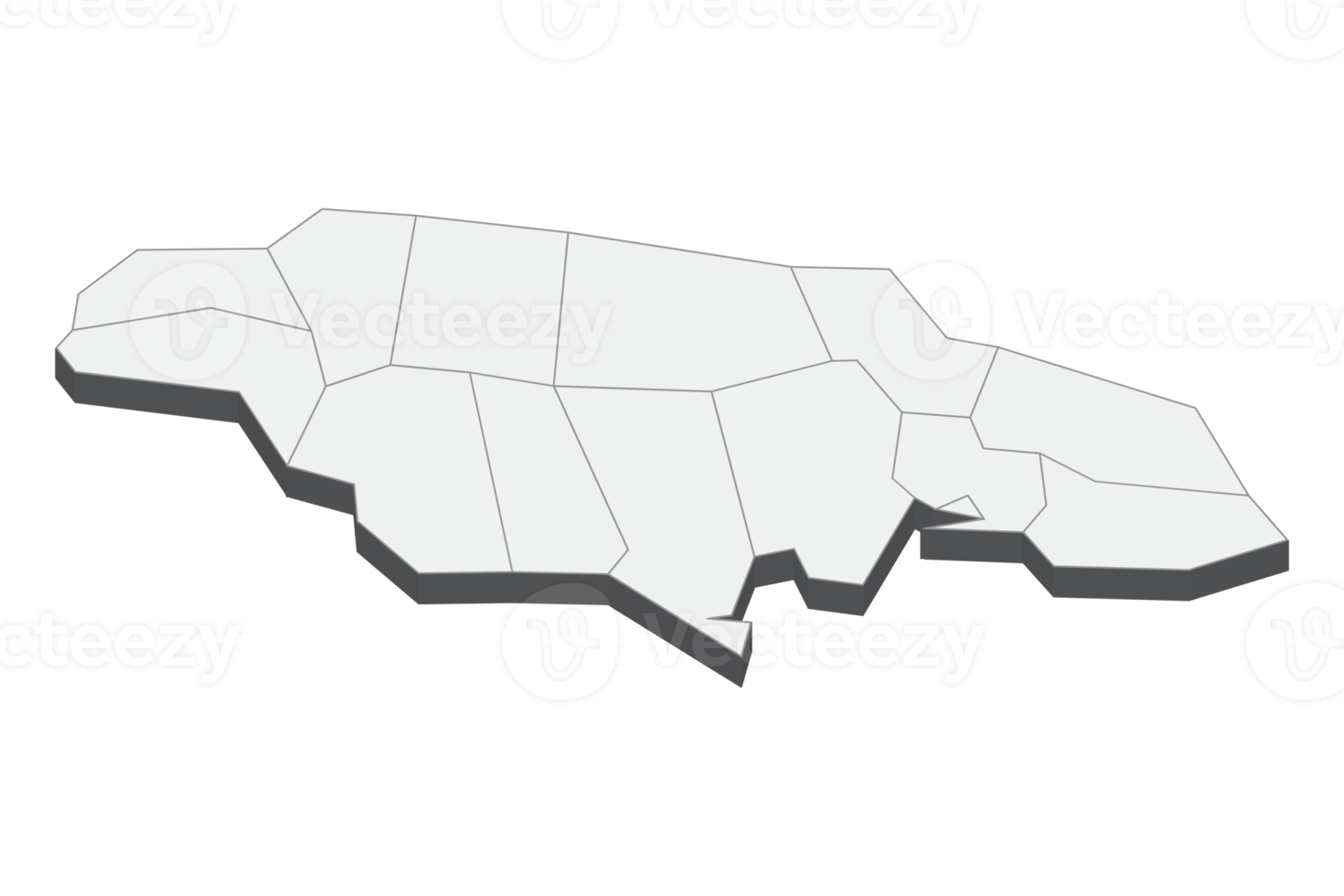 Ilustración de mapa 3d de jamaica png