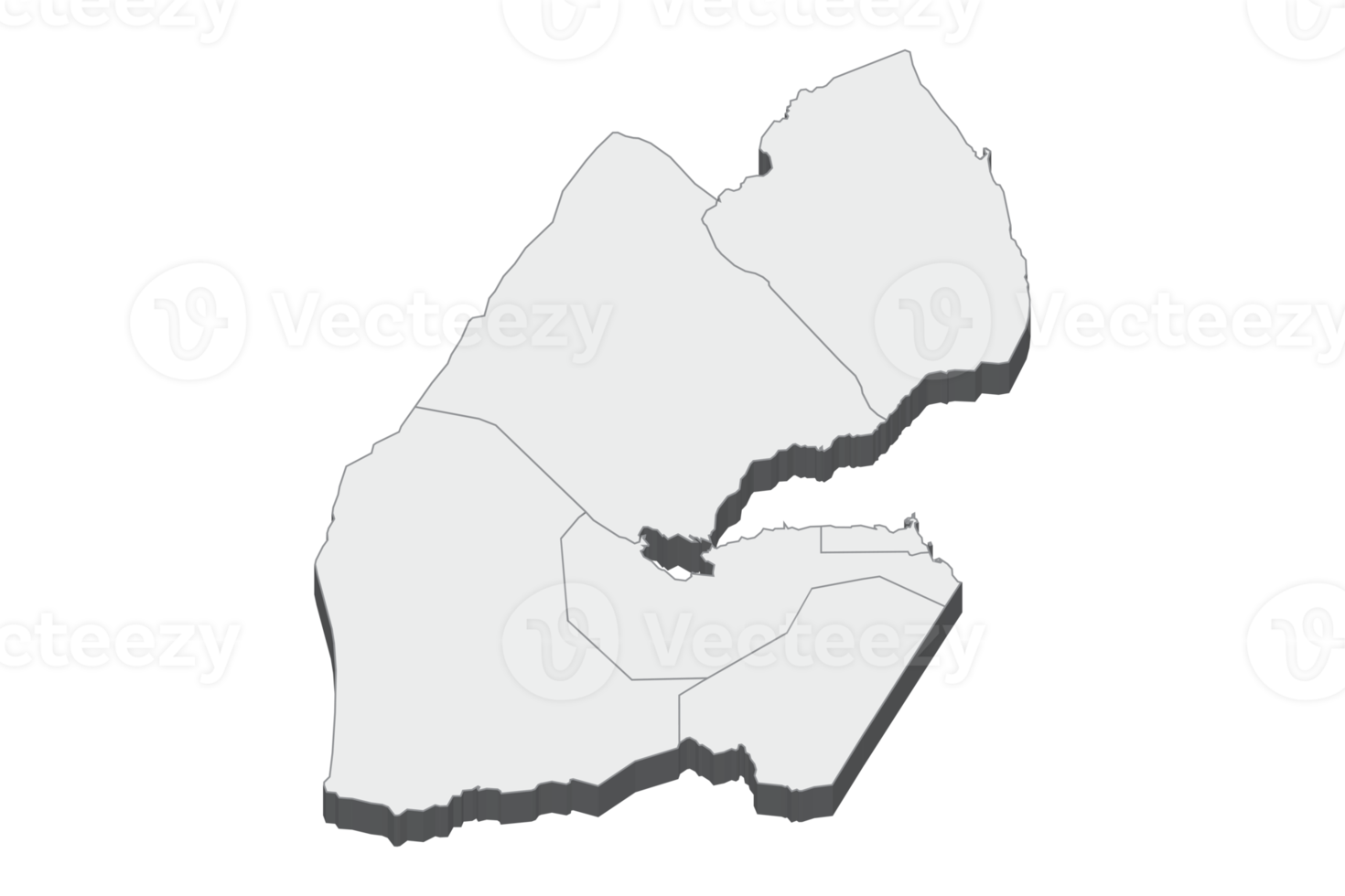 3D map illustration of Djibouti png