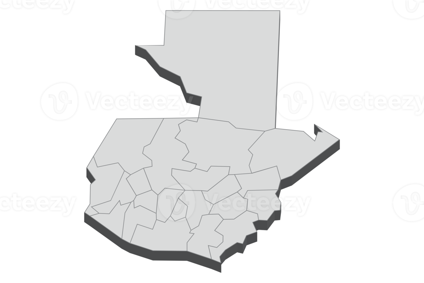 Ilustración de mapa 3d de guatemala png