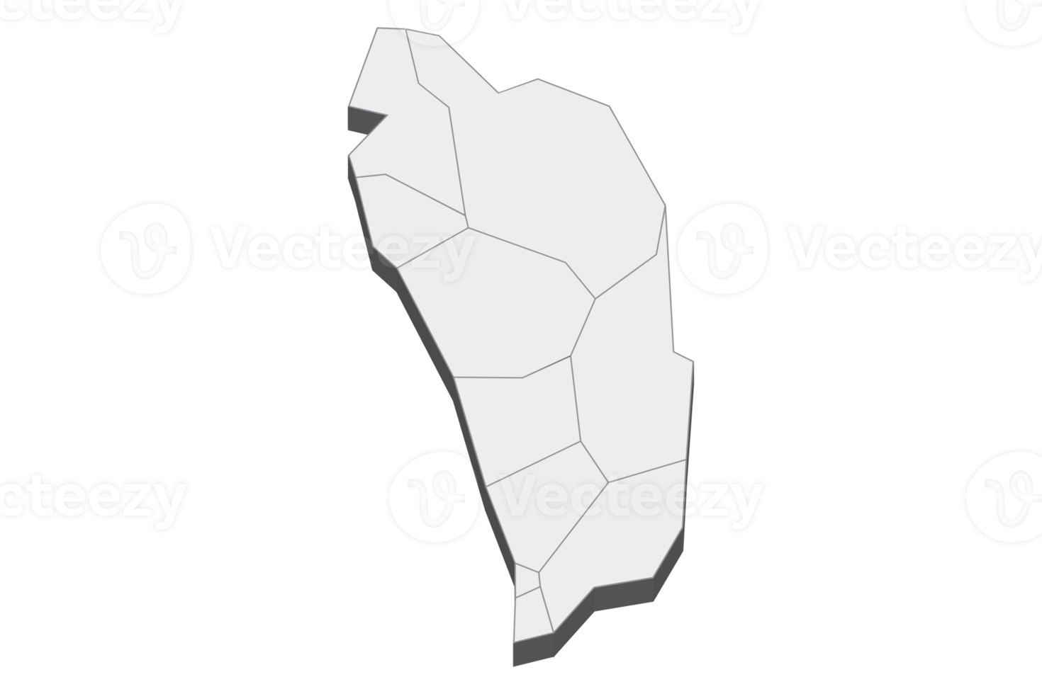 3D map illustration of Dominica png