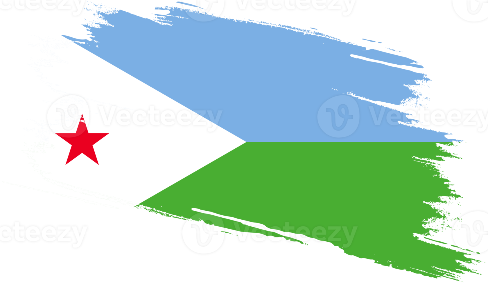 Djibouti flag with grunge texture png