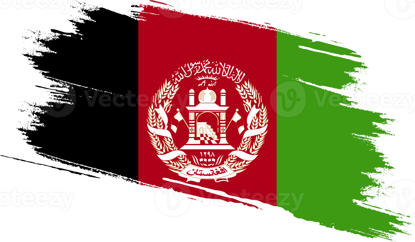 Afghanistan flag with grunge texture png