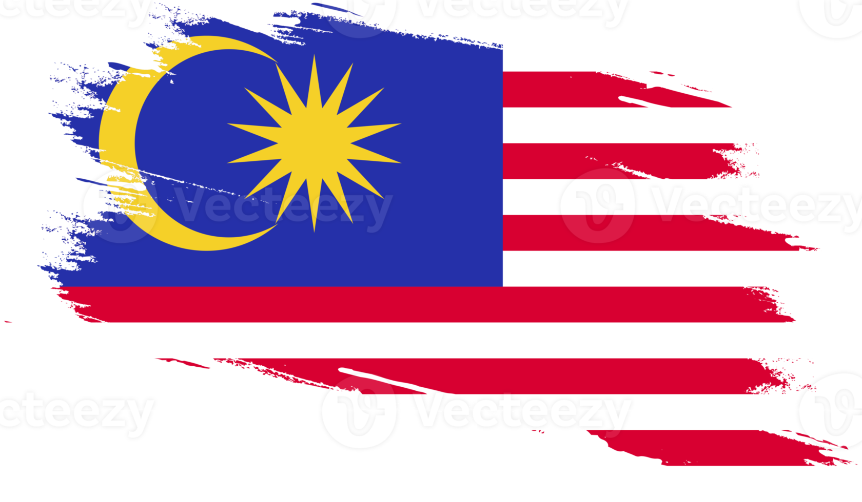 Malaysia flag with grunge texture png