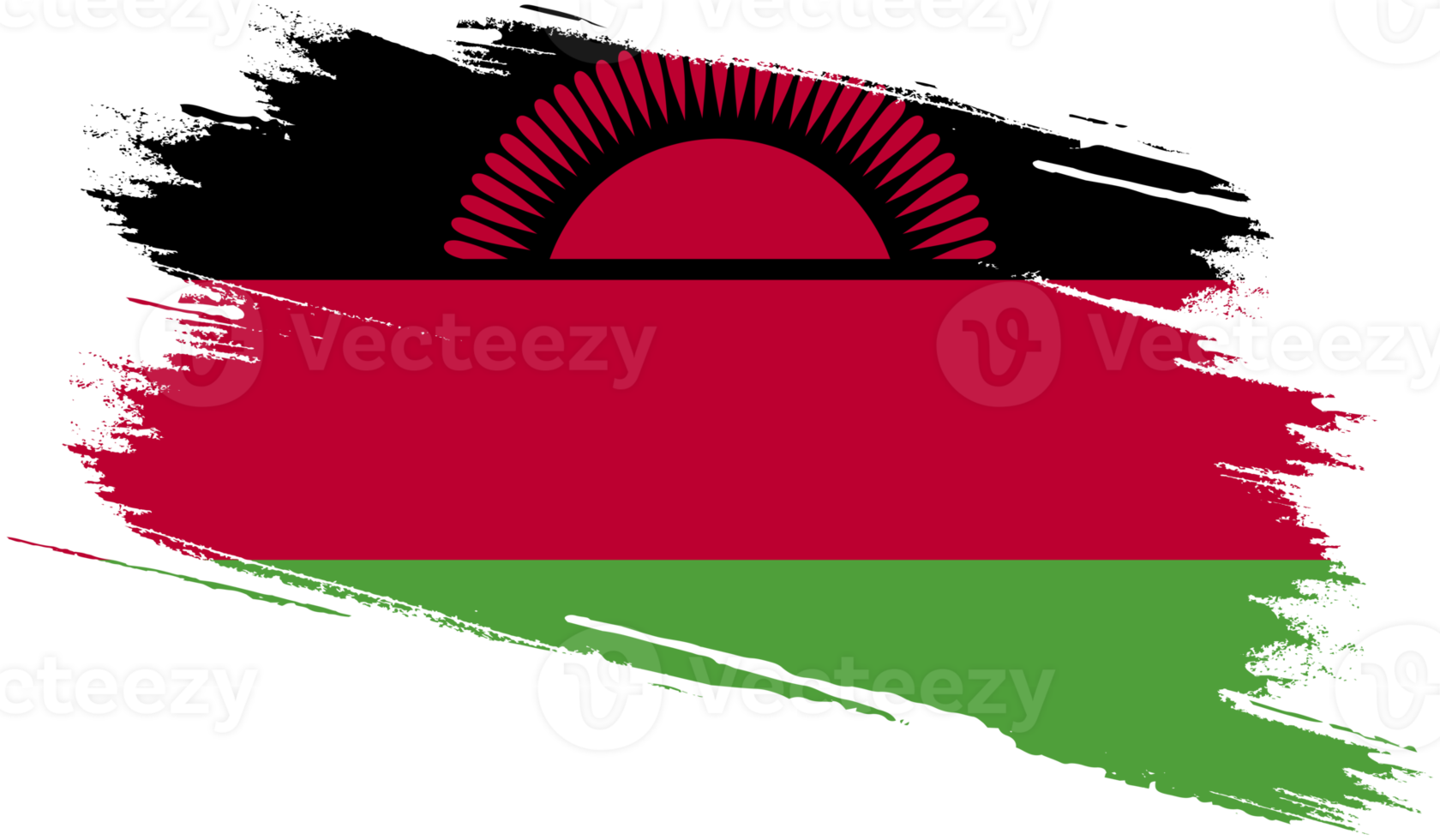 Malawi flag with grunge texture png