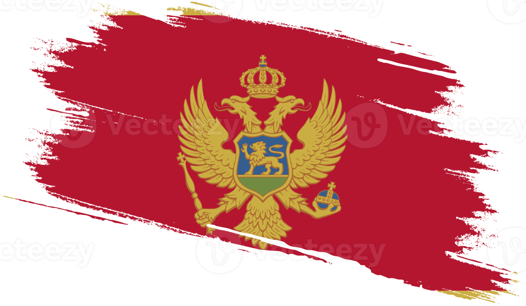 bandeira de montenegro com textura grunge png