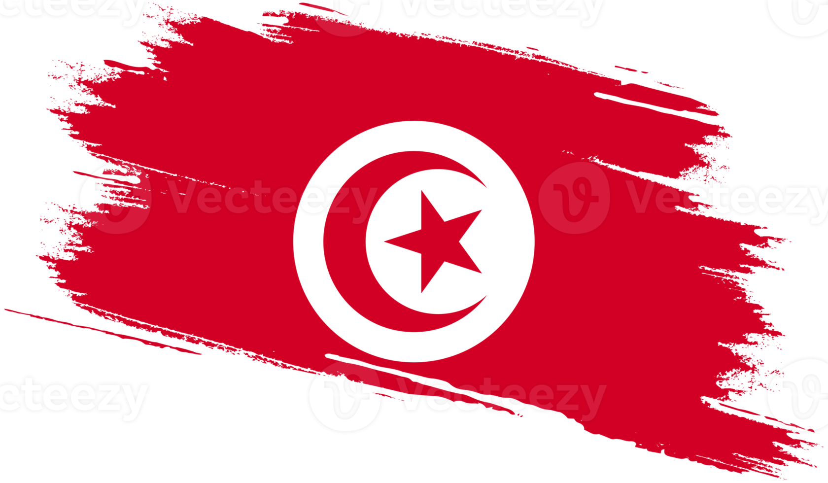 Tunisia flag with grunge texture png