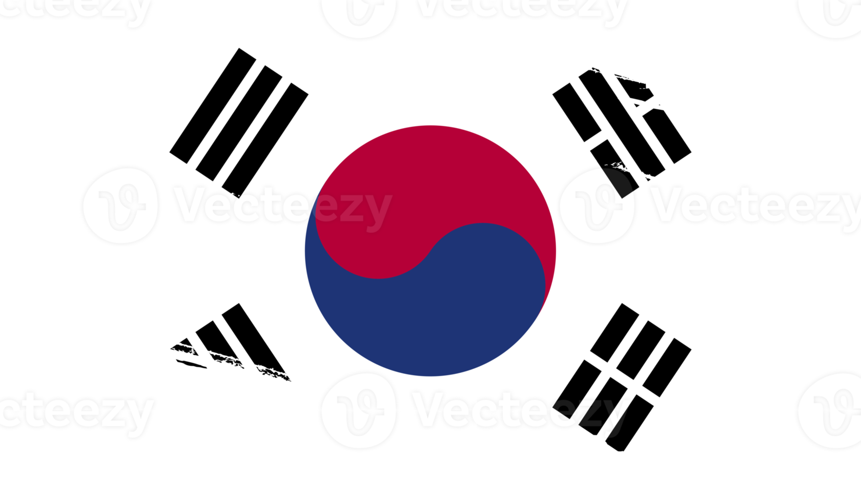 South Korea flag with grunge texture png