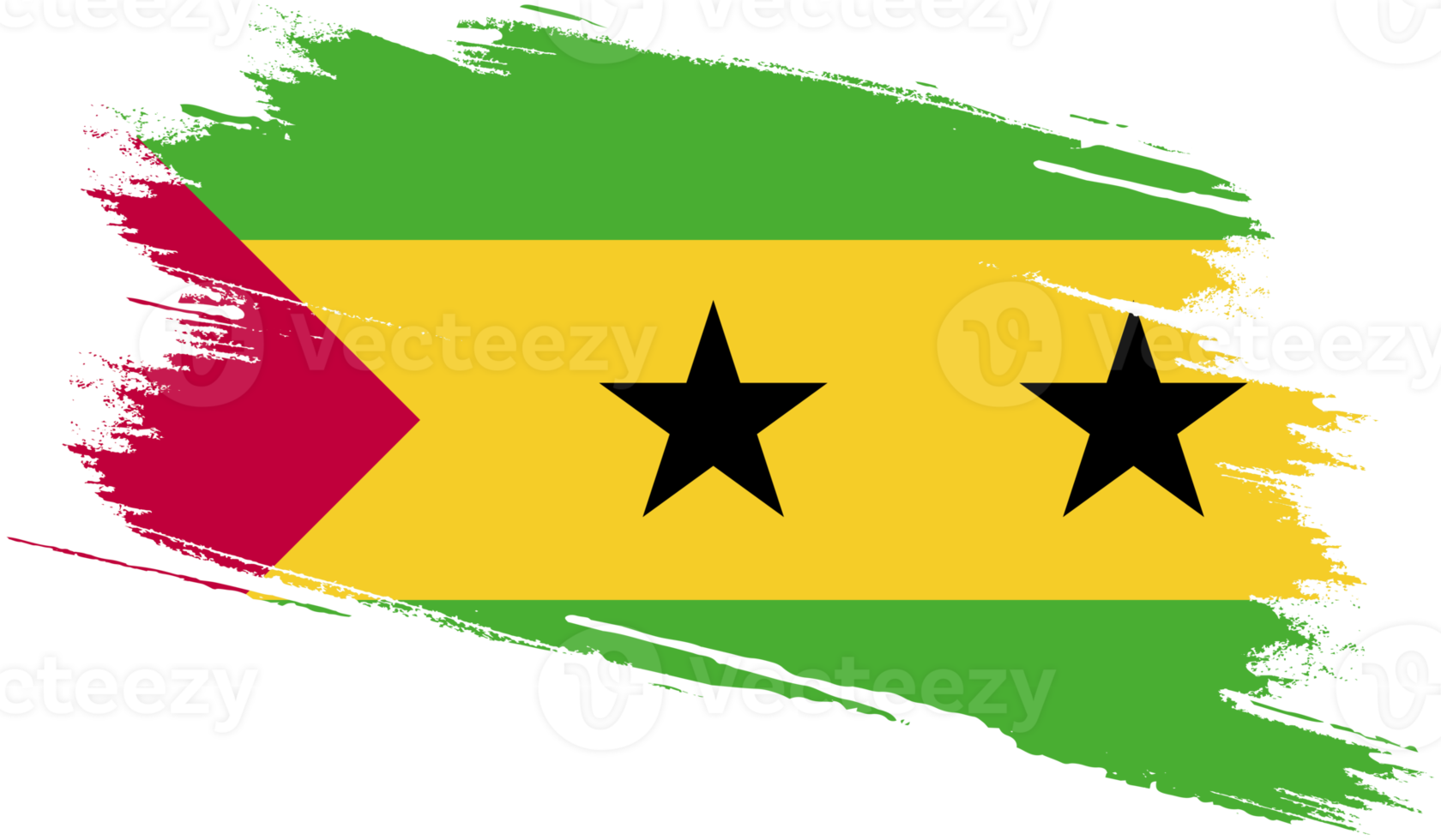 Sao Tome and Principe flag in grunge style png