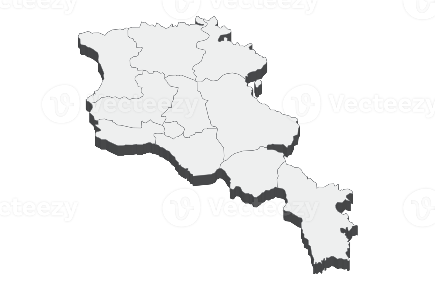 3D map illustration of Armenia png