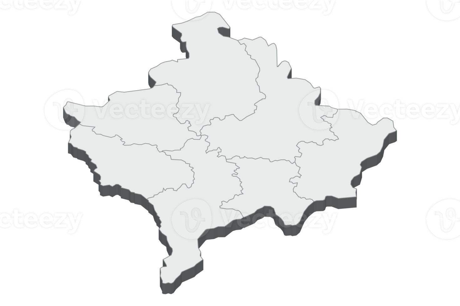 3D map illustration of Kosovo png