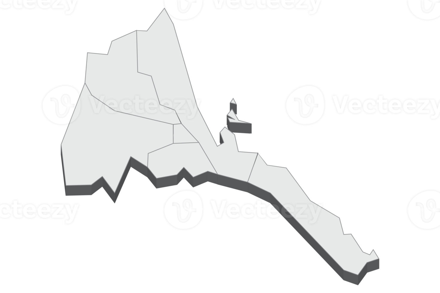 Ilustración de mapa 3d de eritrea png