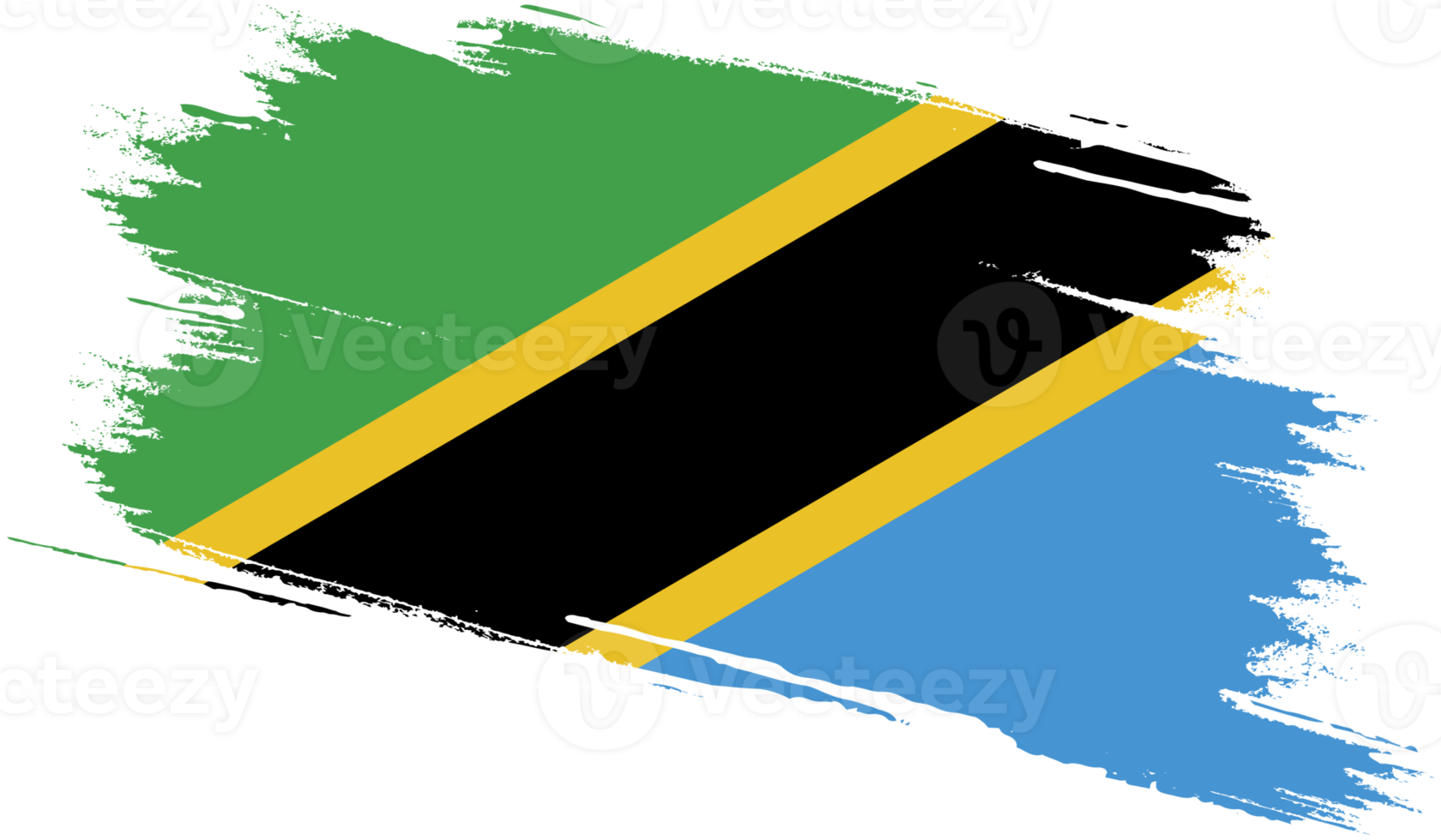 Tanzania flag with grunge texture png