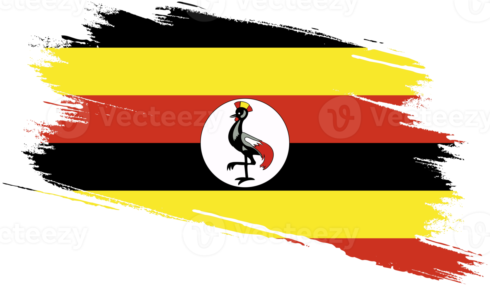 Uganda flag with grunge texture png