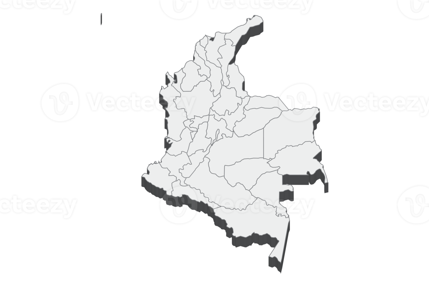 Ilustración de mapa 3d de colombia png