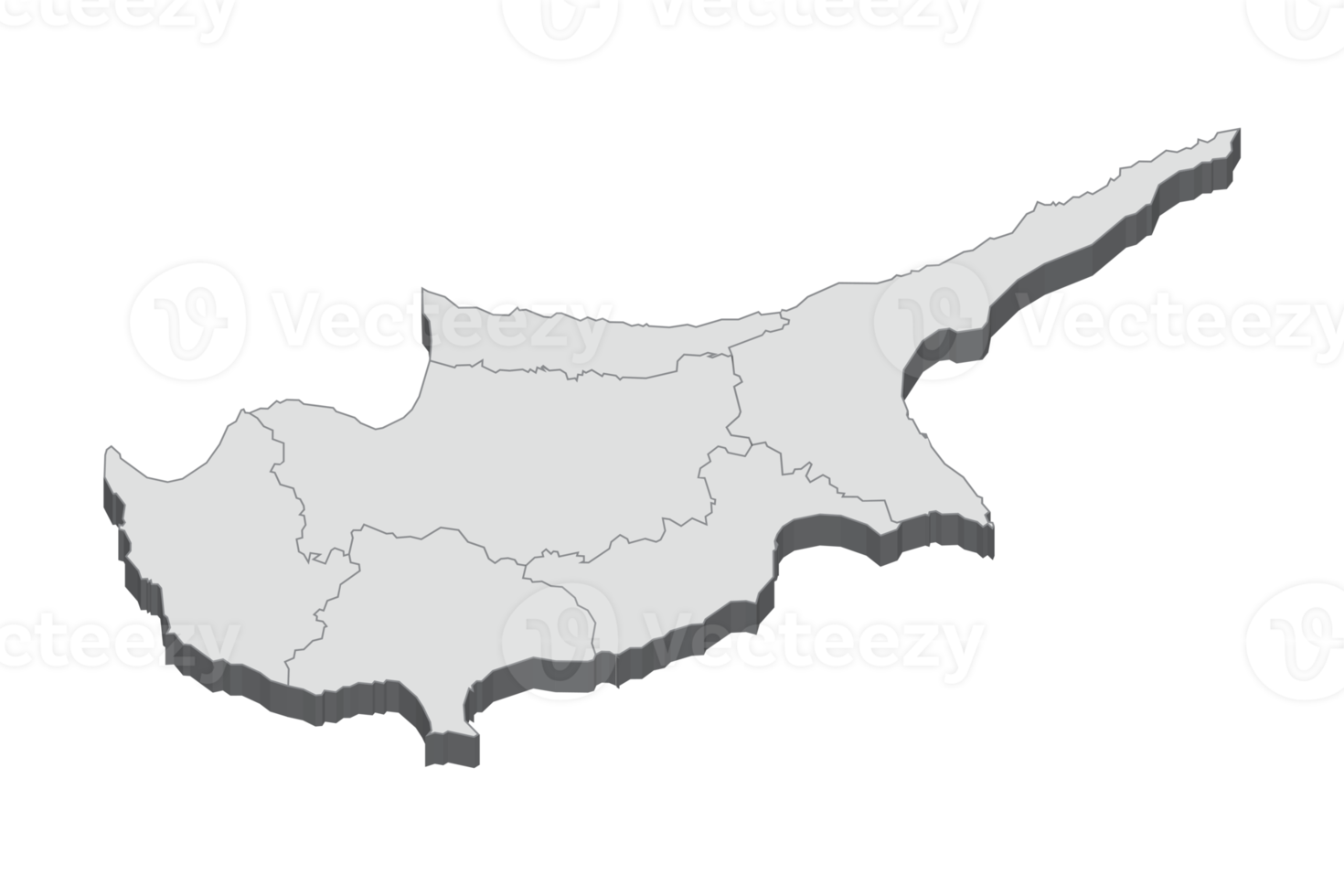 3D-kaartillustratie van cyprus png