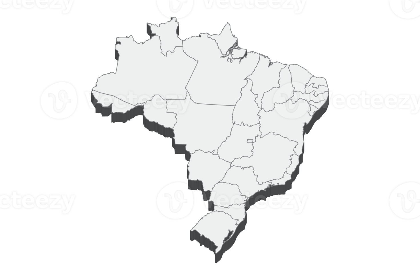 ilustração de mapa 3D do brasil png