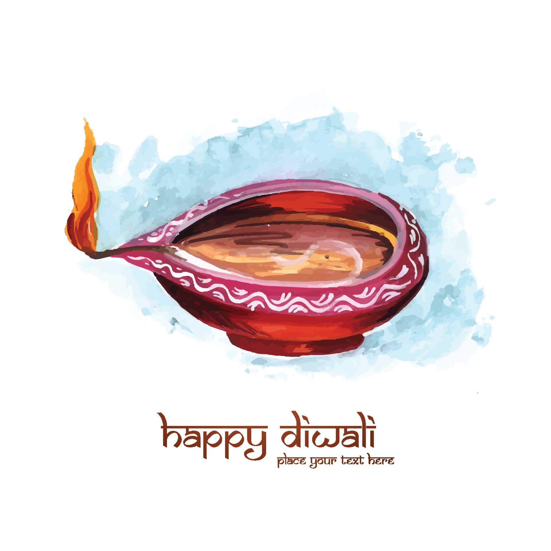 Happy diwali holiday background for watercolor diya festival background  12025218 Vector Art at Vecteezy