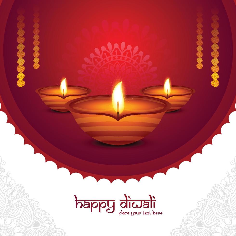 Illustration or greeting card for happy diwali festival holiday background vector