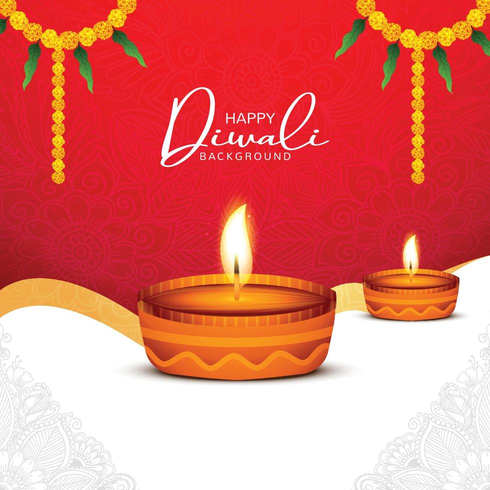 Illustration or greeting card for happy diwali festival holiday background vector