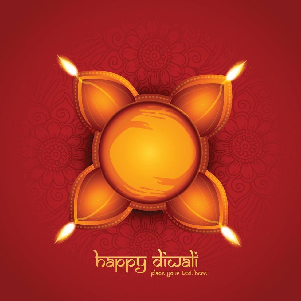 Elegant greeting card of diwali festival background vector