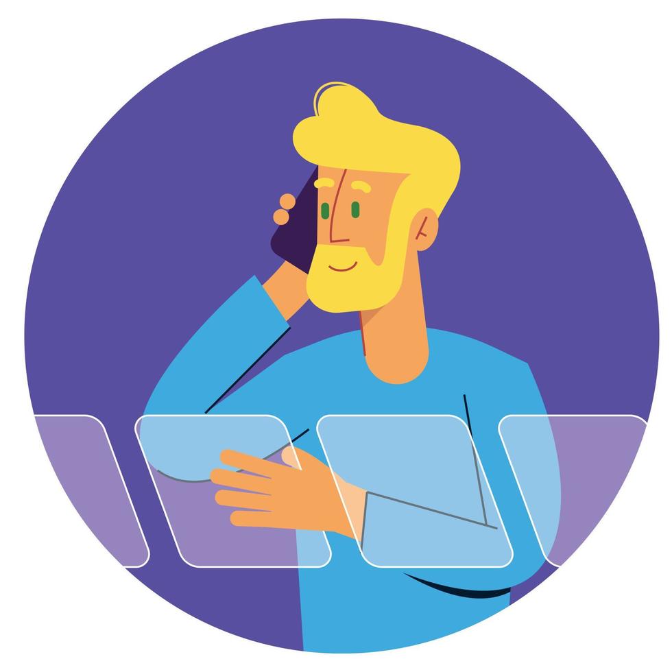 a person shops with a cell phone vector