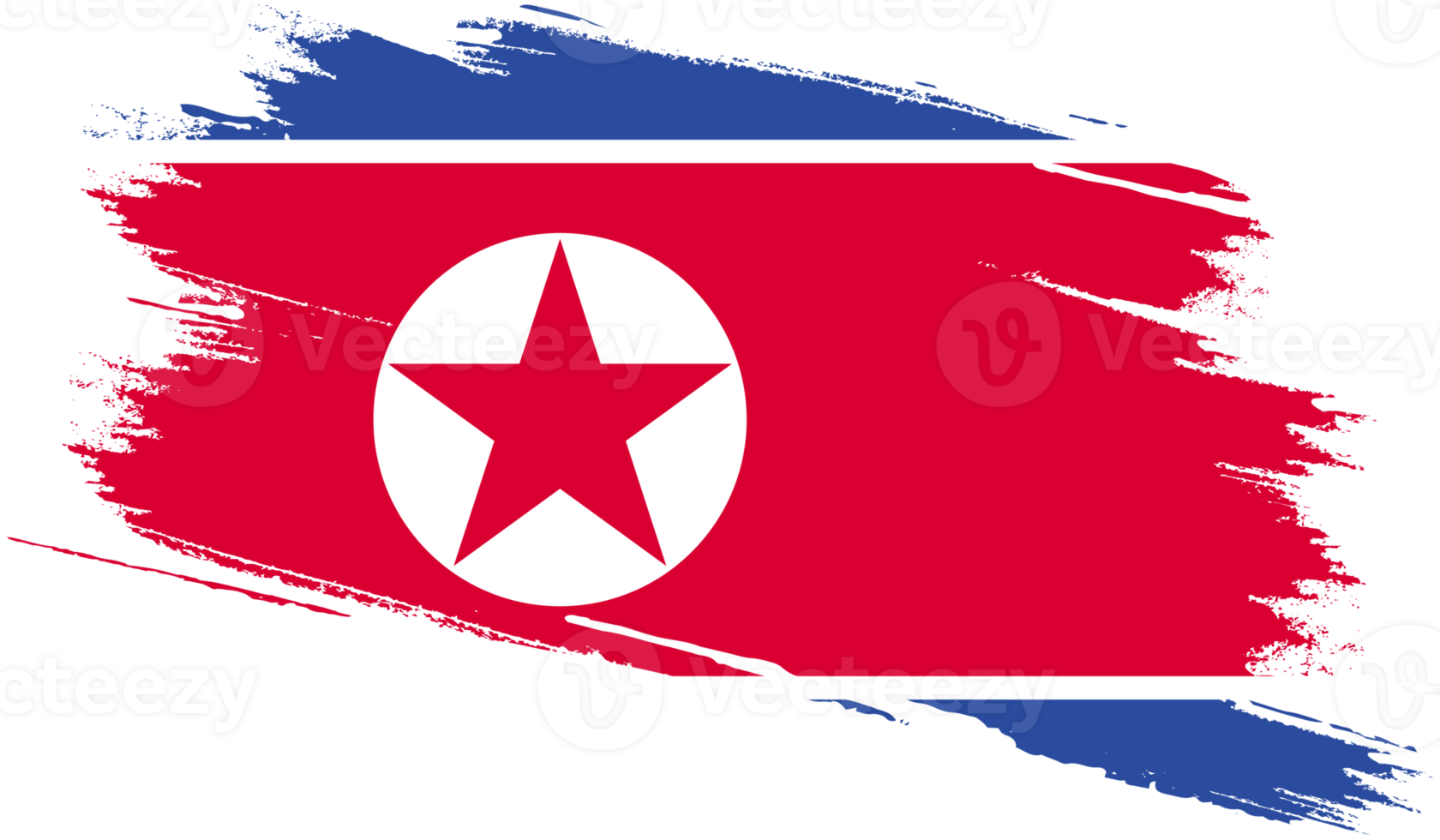 North Korea flag with grunge texture png