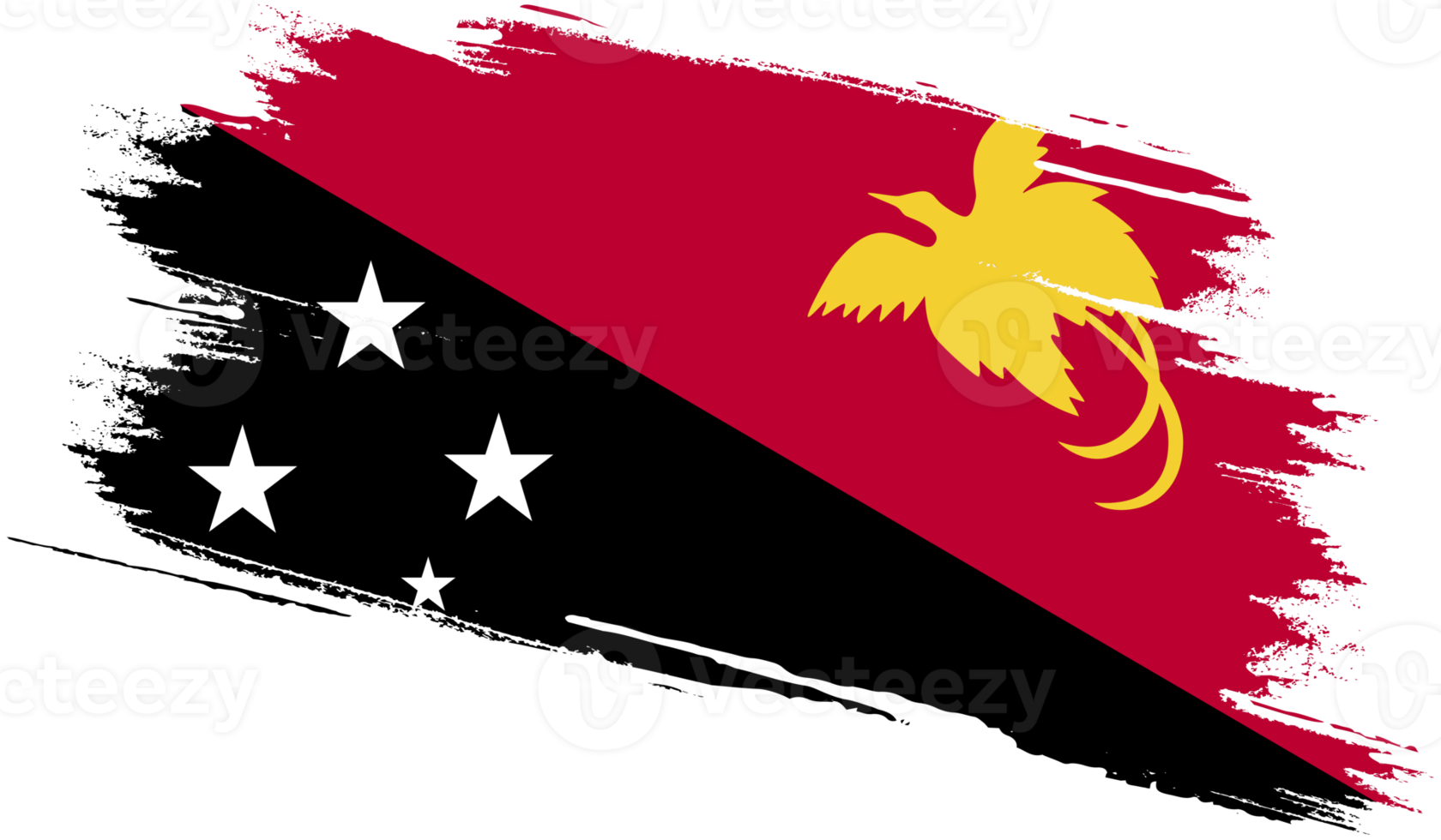 Papua New Guinea flag with grunge texture png