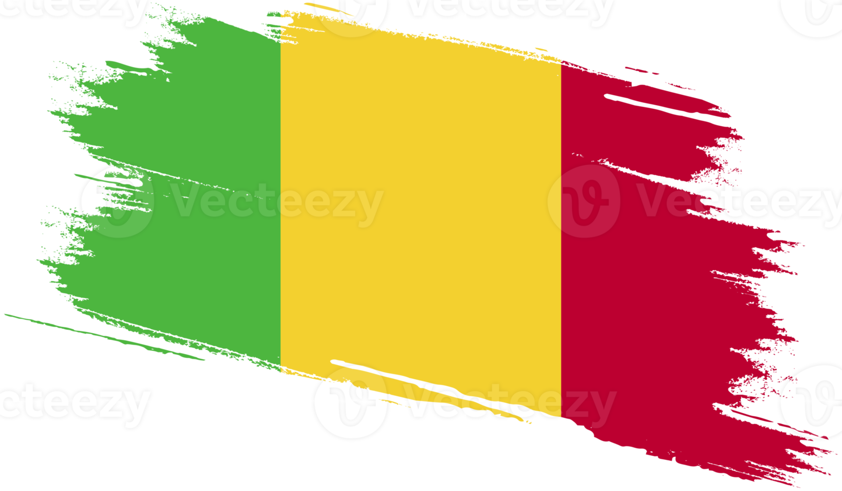 Mali flag with grunge texture png