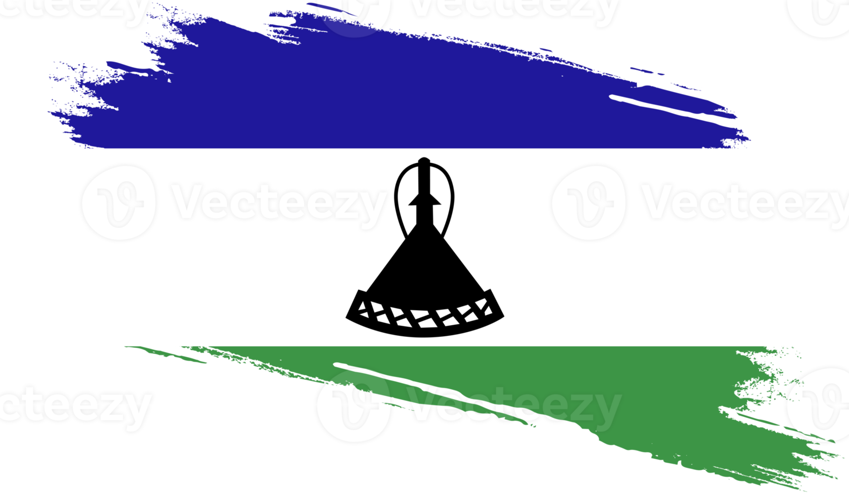 Lesotho-Flagge mit Grunge-Textur png