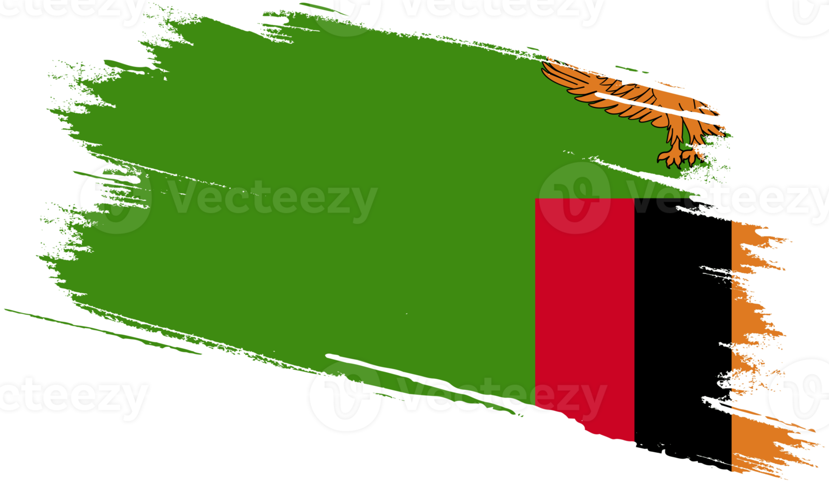 Zambia flag with grunge texture png