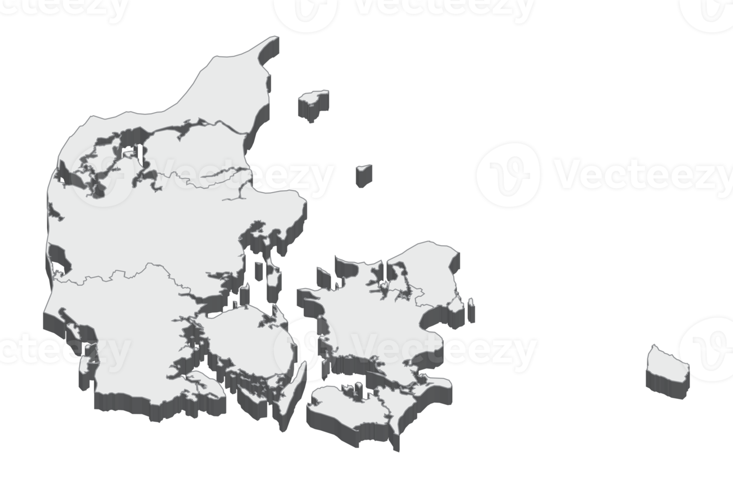 3D map illustration of Denmark png