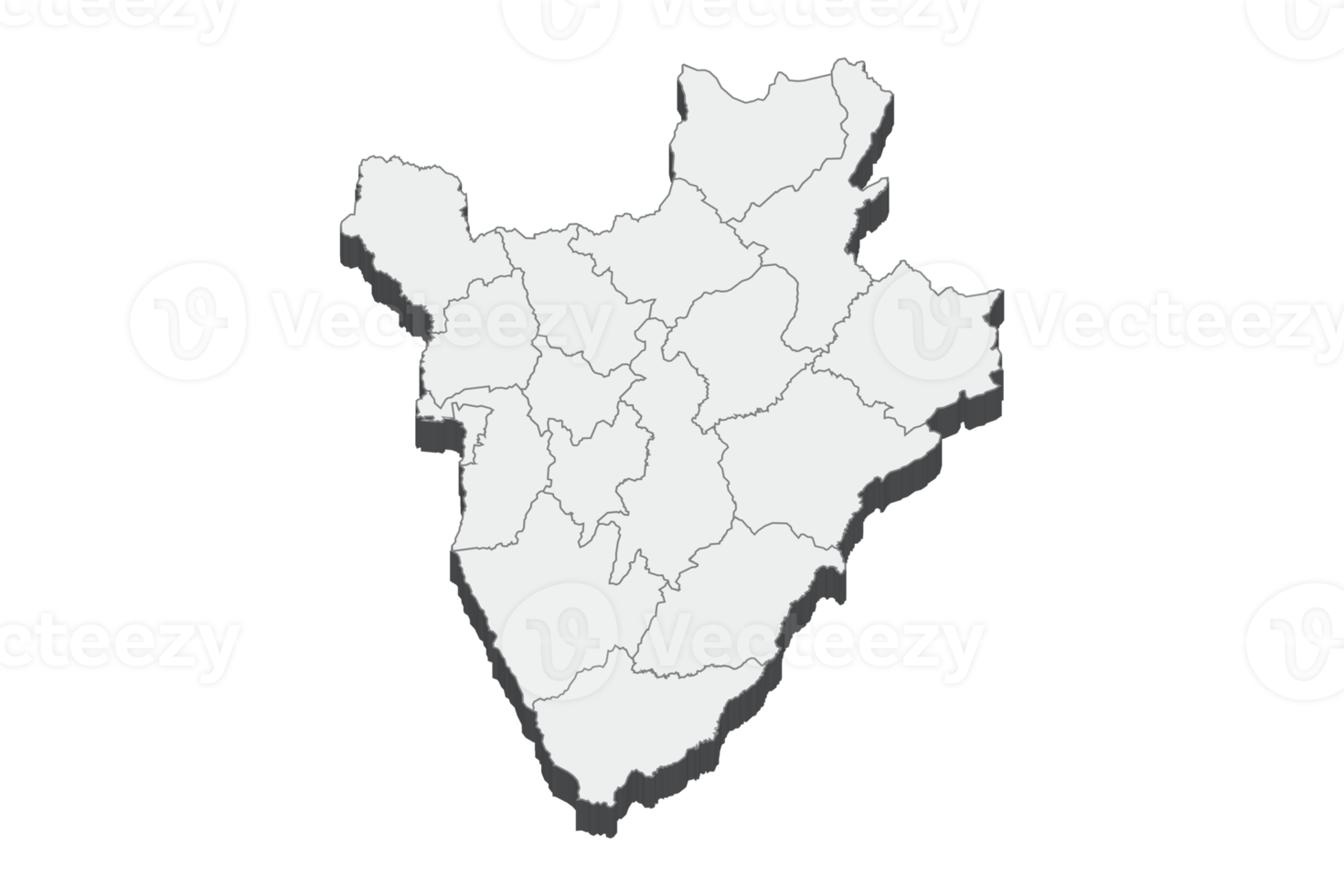 3D map illustration of Burundi png