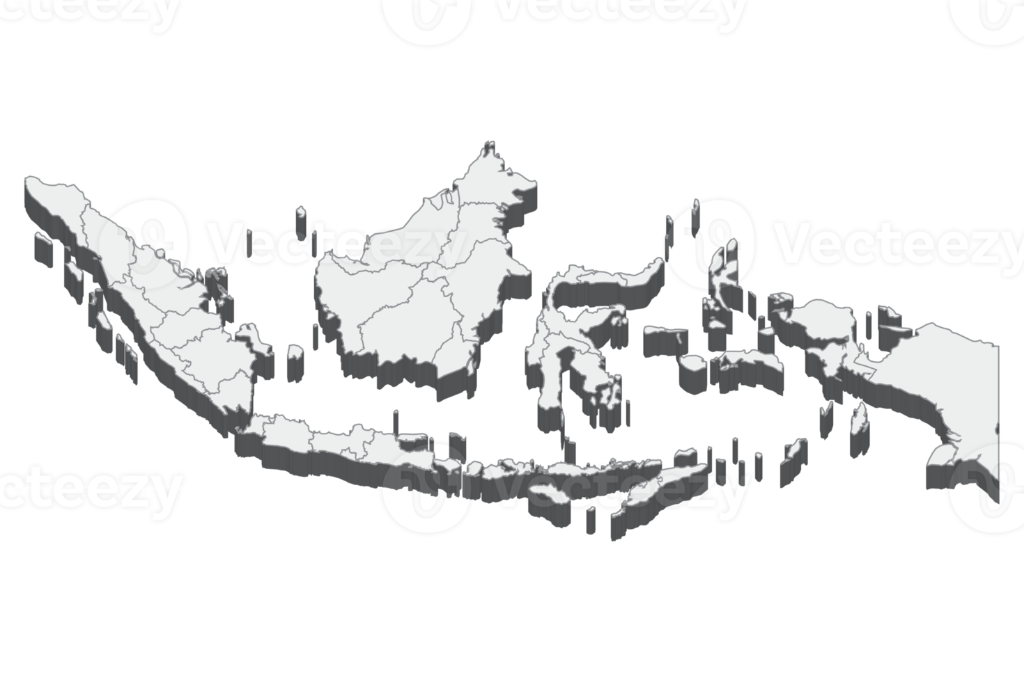 3D-Kartendarstellung von Indonesien png