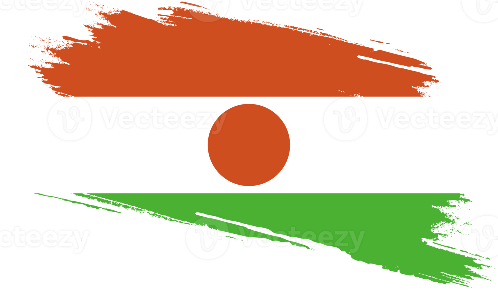 Niger flag with grunge texture png