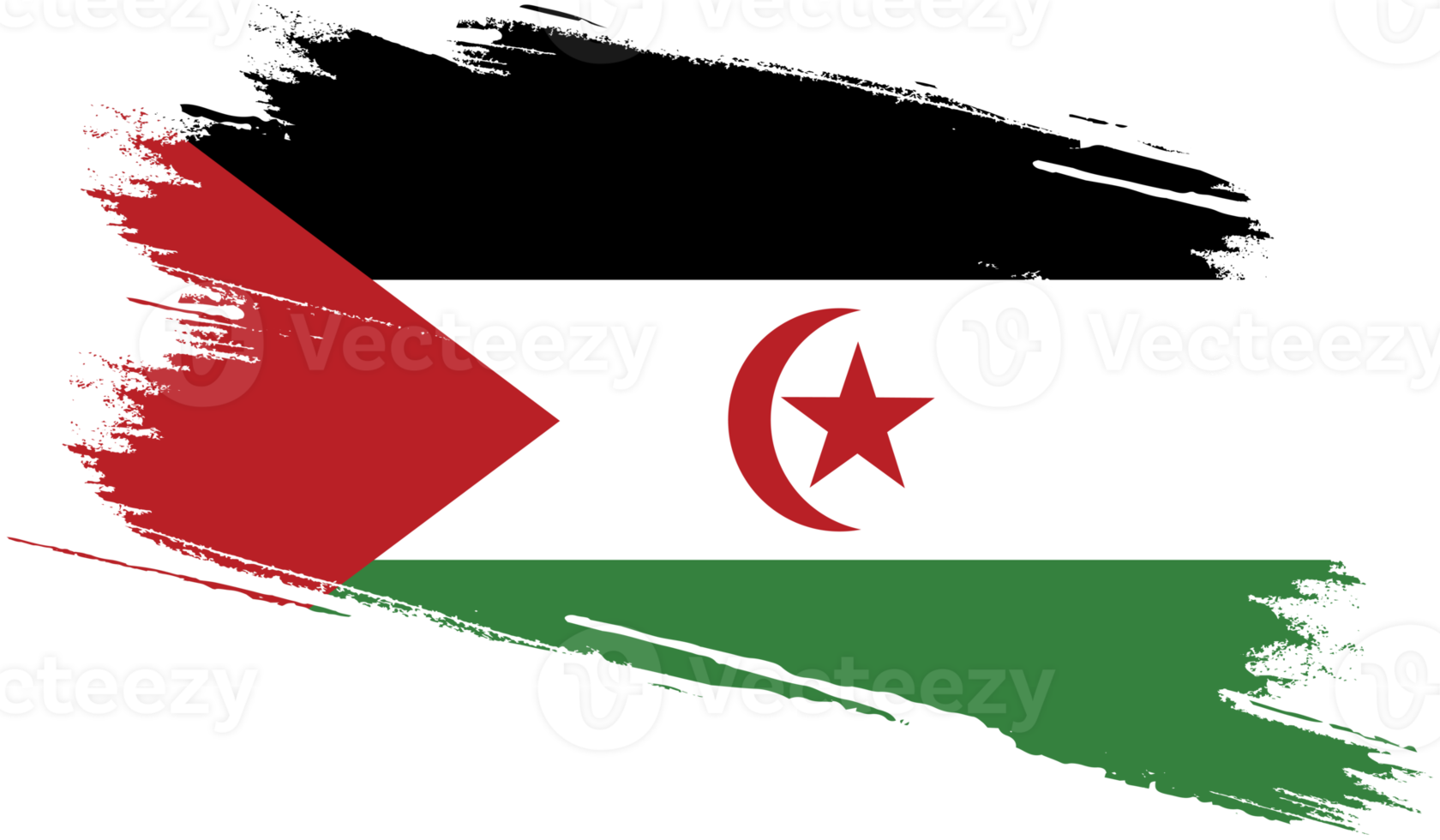 bandera del sahara occidental con textura grunge png