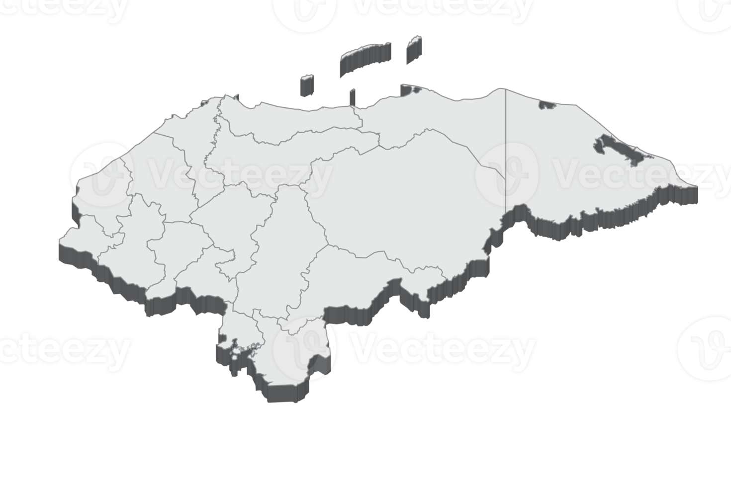 Ilustración de mapa 3d de honduras png