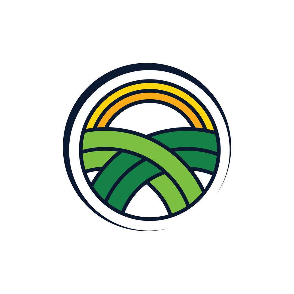 campo naturaleza geométrico moderno logo vector