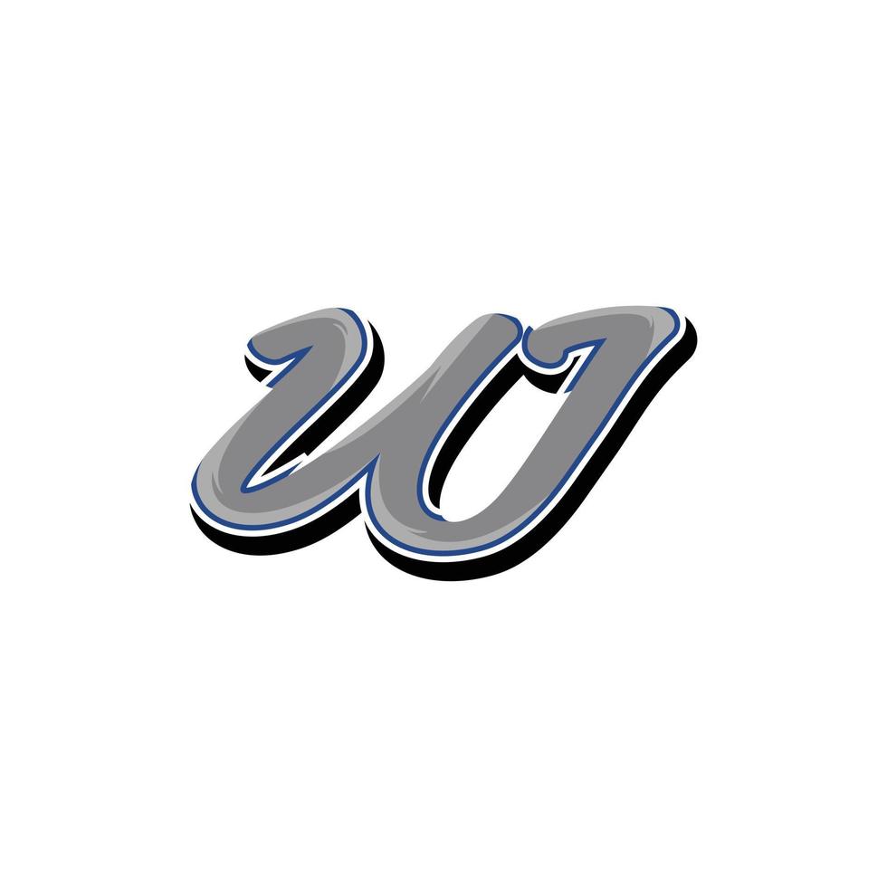 Letter UJ Stylized Geometric Modern Logo vector