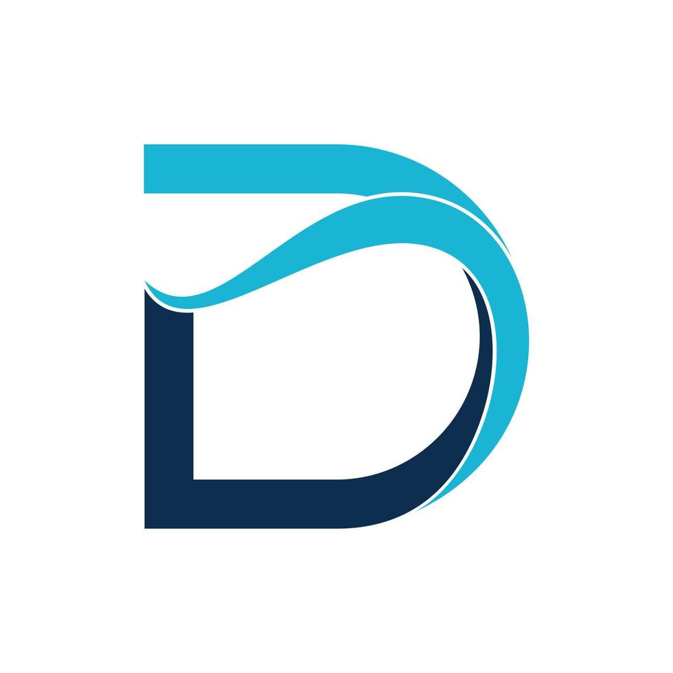 Letter D Modern Simple Geometric Logo vector