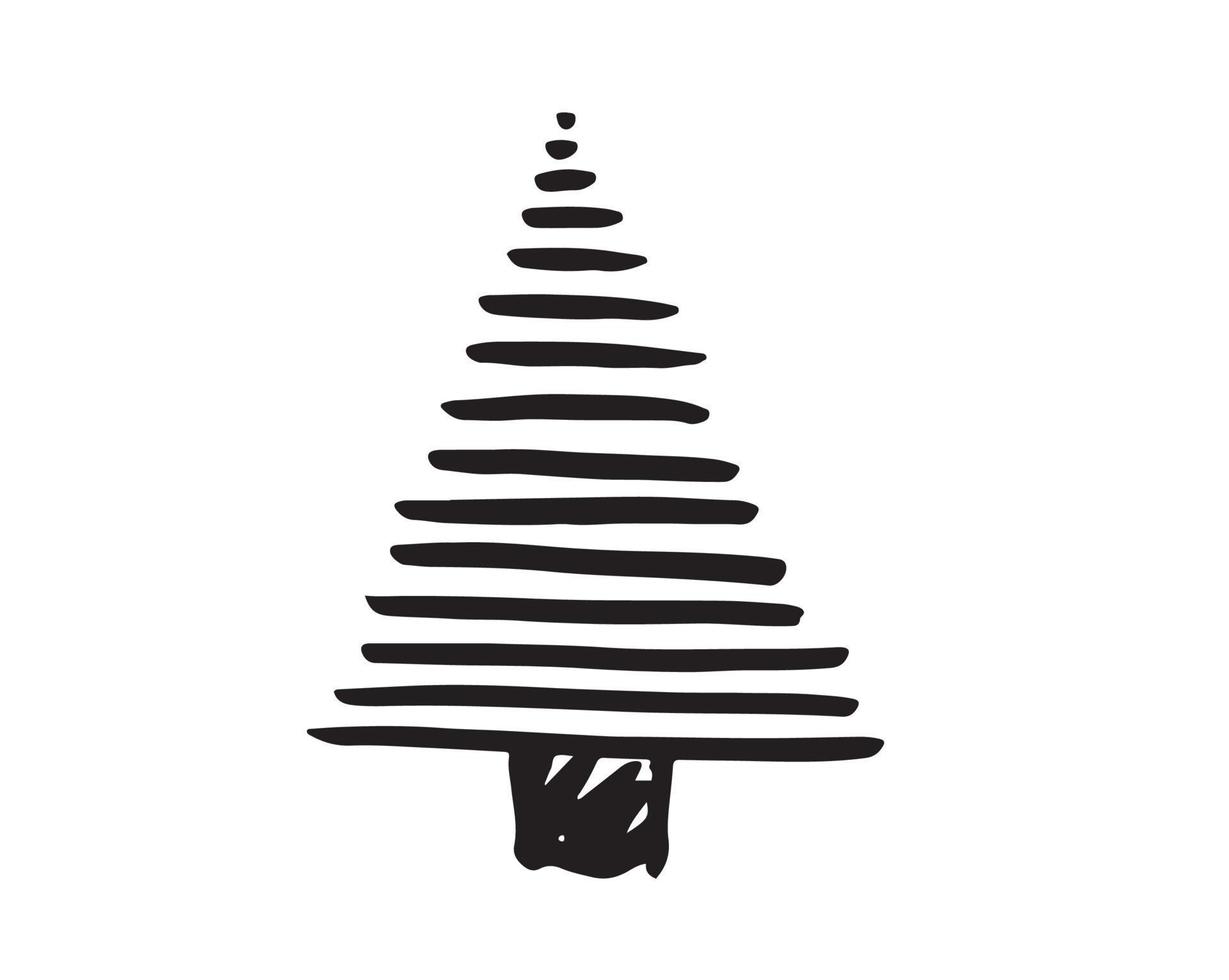 Christmas tree hand drawn illustrations. Vector. vector