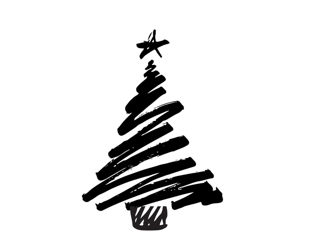 ilustraciones dibujadas a mano del árbol de navidad. vector. vector