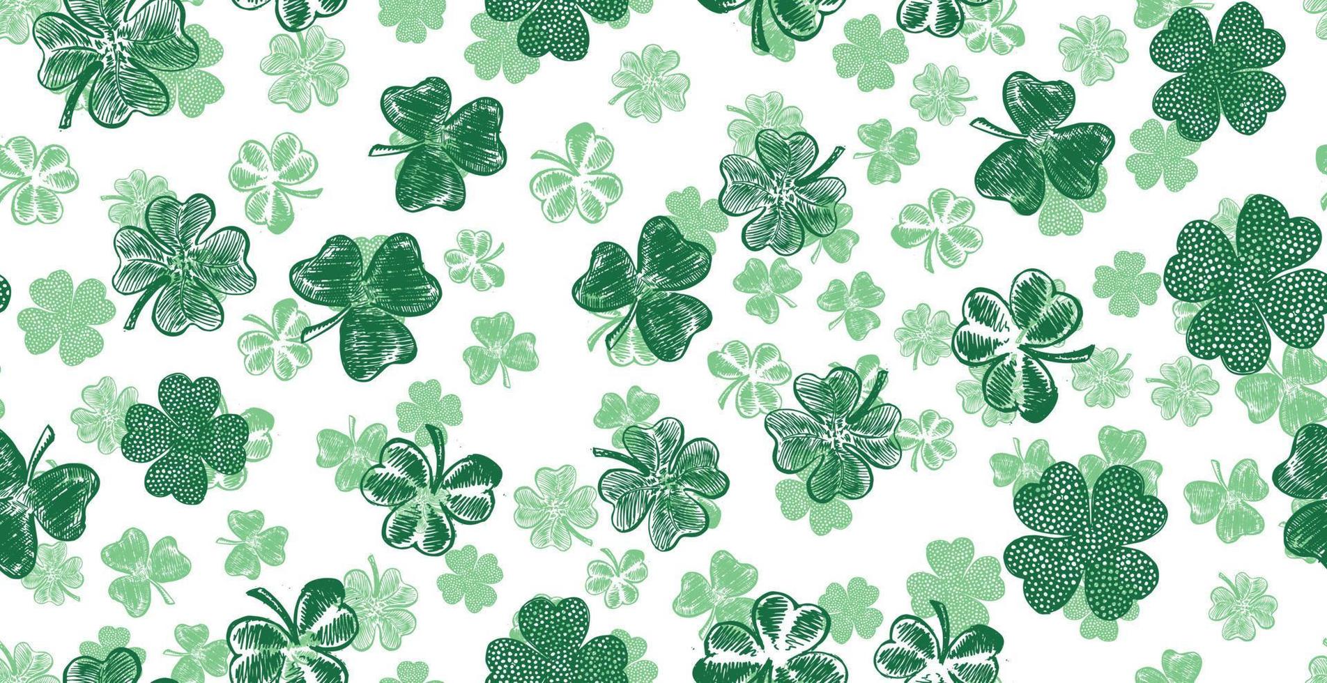 Patrick day. Clover, hand drawn illustration. vector