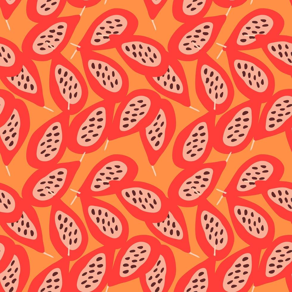 patrón sin fisuras con papayas. fondo de adorno de papaya. telón de fondo de frutas. vector