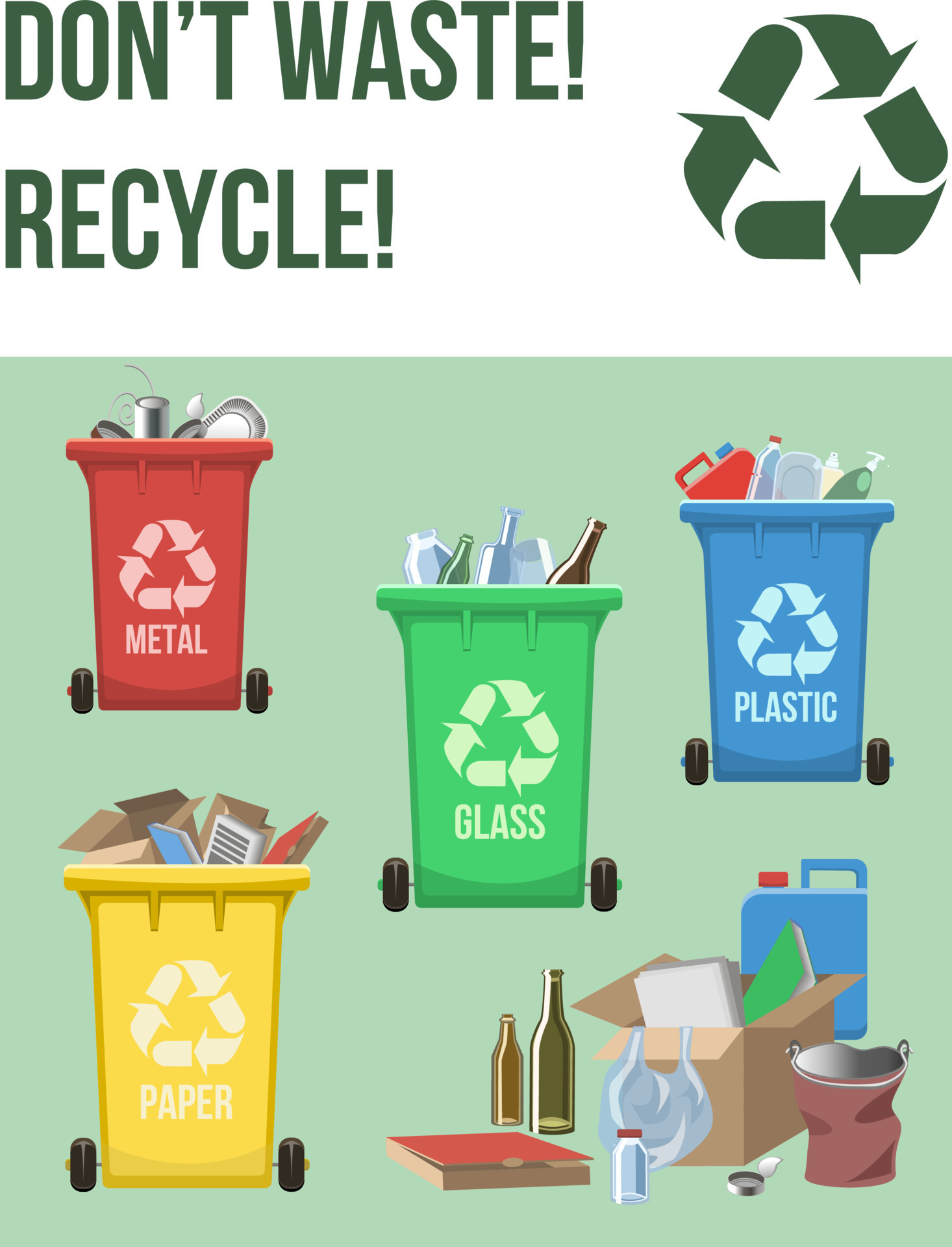 Basura reciclaje vertical clearance