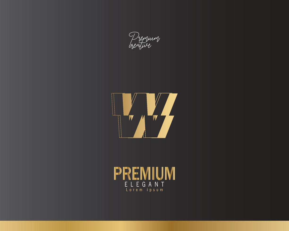 Unique modern geometric creative elegant letter W logo template. vector