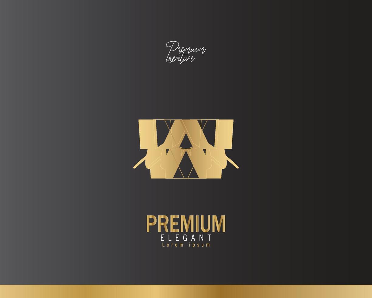 Unique modern geometric creative elegant letter W logo template. Vector icon.