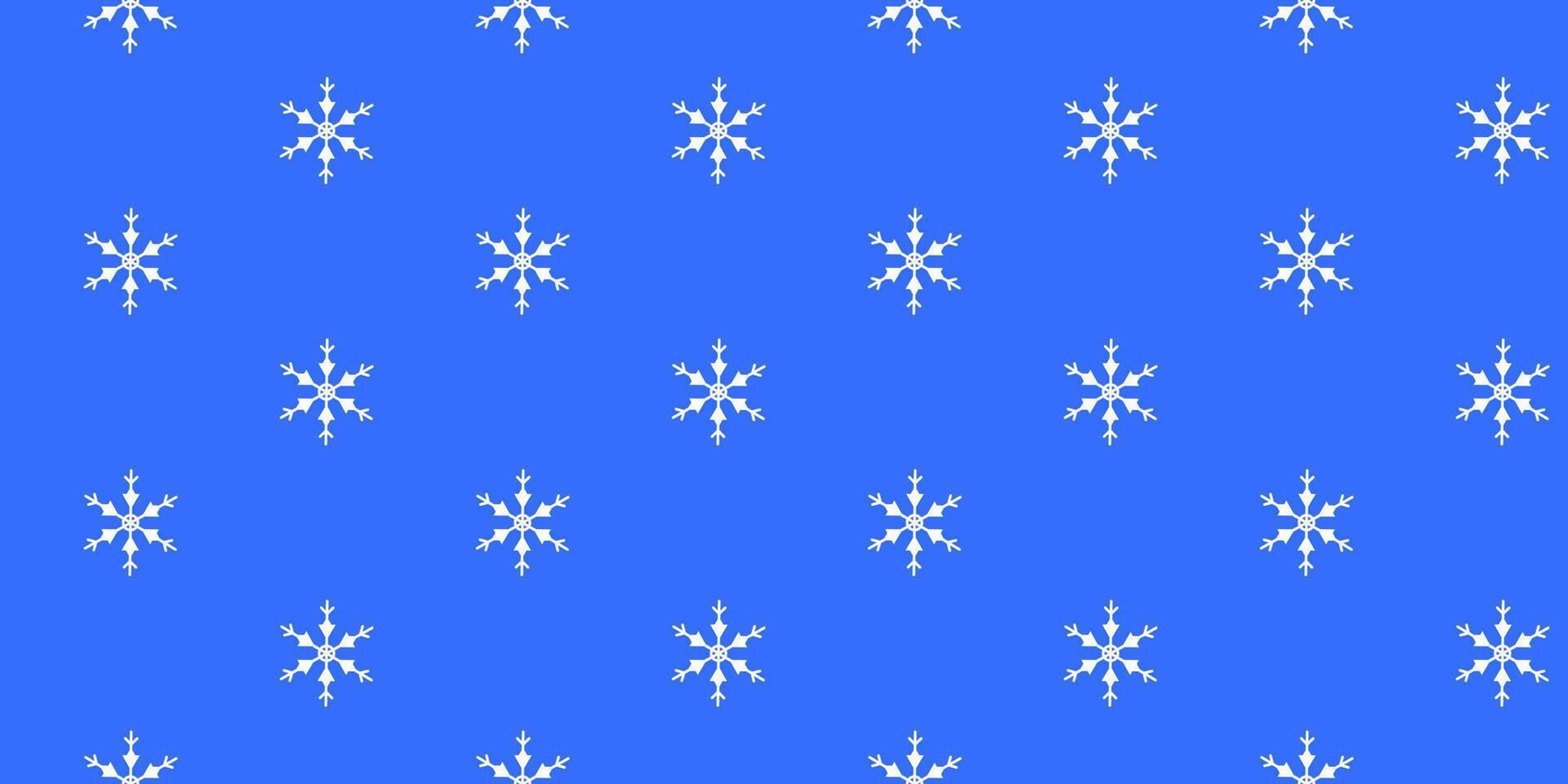 Seamless winter background with white snowflakes on a blue background. vector illustration