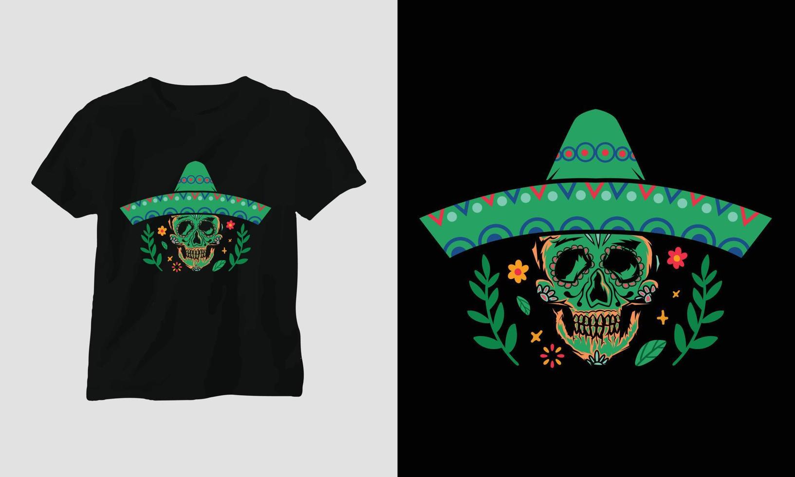 día de los muertos - diseño especial de camiseta dia de los muertos vector